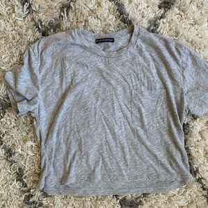 Brandy Melville Gray Cropped Tee